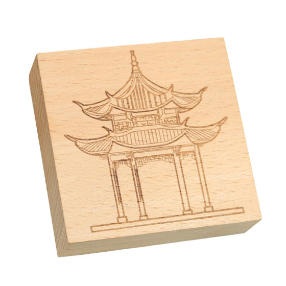 Wooden seal wood seal wooden carving rubber stamp personalized anime DIY hand account scenic spot landscape seal
