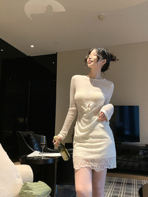 Wuu2sweet吴太甜 高智姐系 蕾丝边镂空绣花半身裙女高腰显瘦短裙|undefined