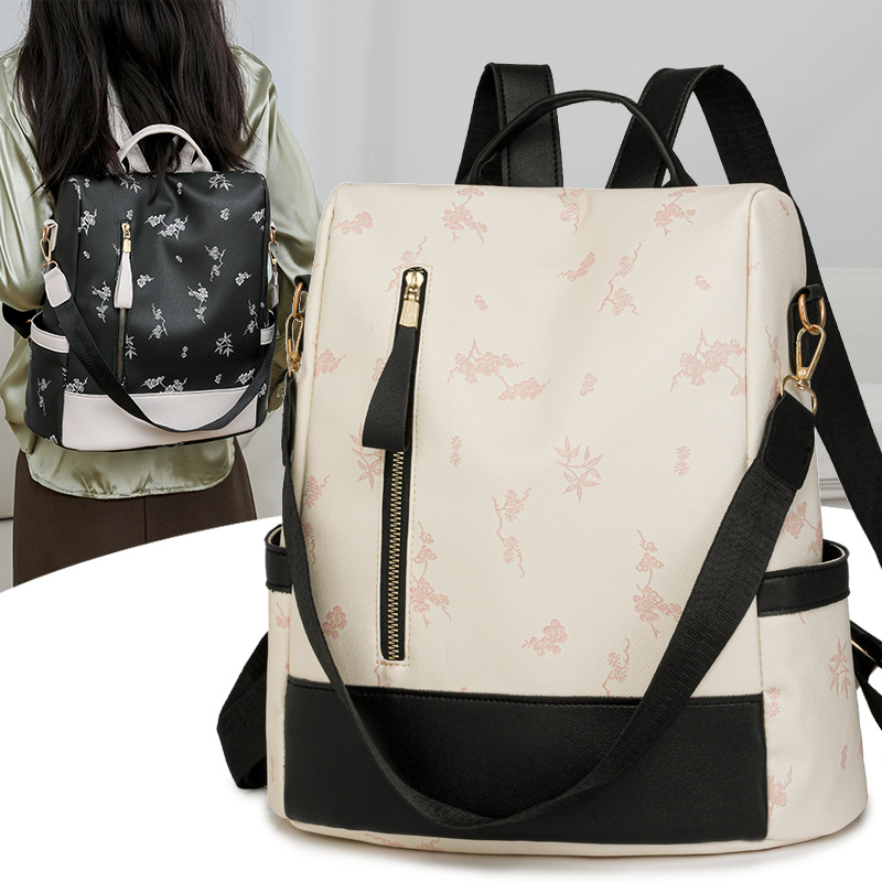 Mochila para mujer 2024 nueva textura de cuero suave moda bolsa de viaje versátil ocio bolsa de mamá de gran capacidad