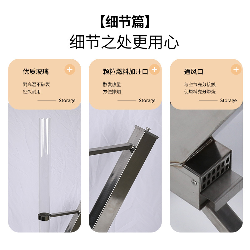 horno de campamento al aire libre horno de cohetes integrado horno de partículas de acero inoxidable multifuncional horno de calefacción de patio de fiesta doméstica