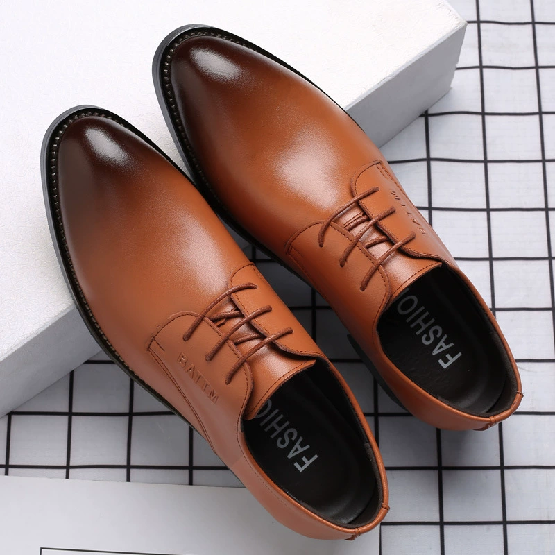 2023 Новая мужская обувь из натуральной кожи, деловая Повседневная новая свадебная обувь, остроносый лучший мужчина на шнуровке, износостойкая Молодежная обувь для свиданий