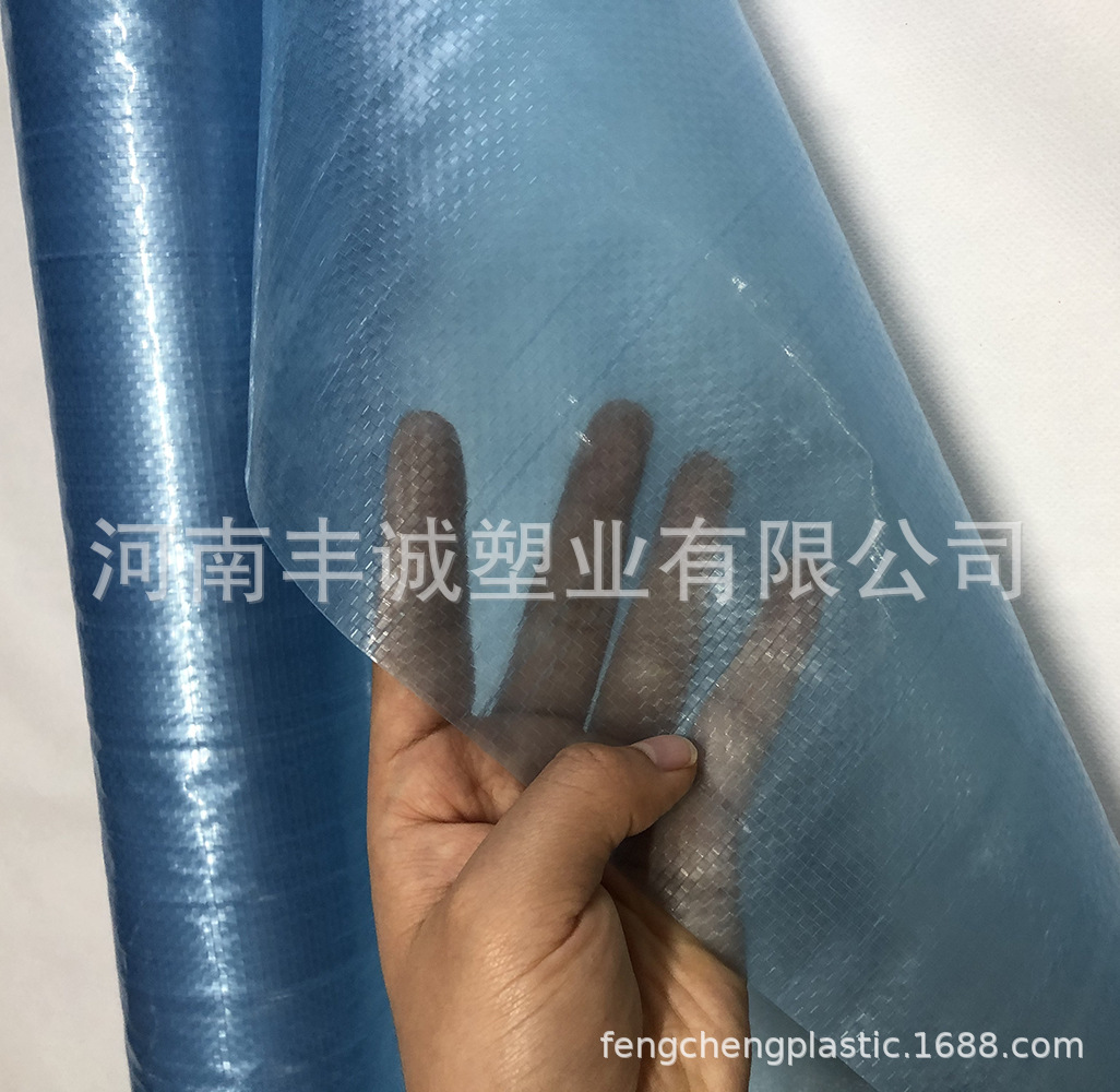 销售190克淡蓝色编织膜 水果园防风膜全新料加uv使用时间长拉力强