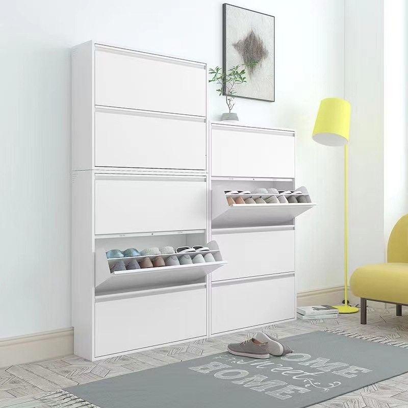 Lockable Double-Layer 24cm Shoe Cabinet Multi-Layer Narrow Cabinet Home Outdoor Password Lock Fingerprint Lock Anti-Theft Cabinet