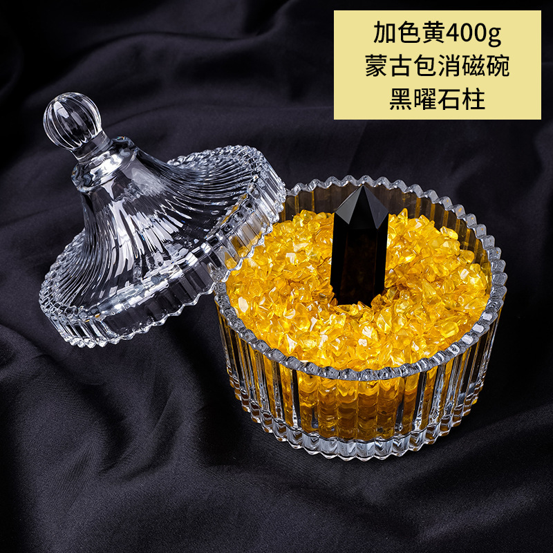 cristal natural piedra triturada desmagnetizante cuenco pulsera desmagnetizante energético cuenco de purificación para atraer la riqueza y el tesoro caja de almacenamiento utensilios adornos