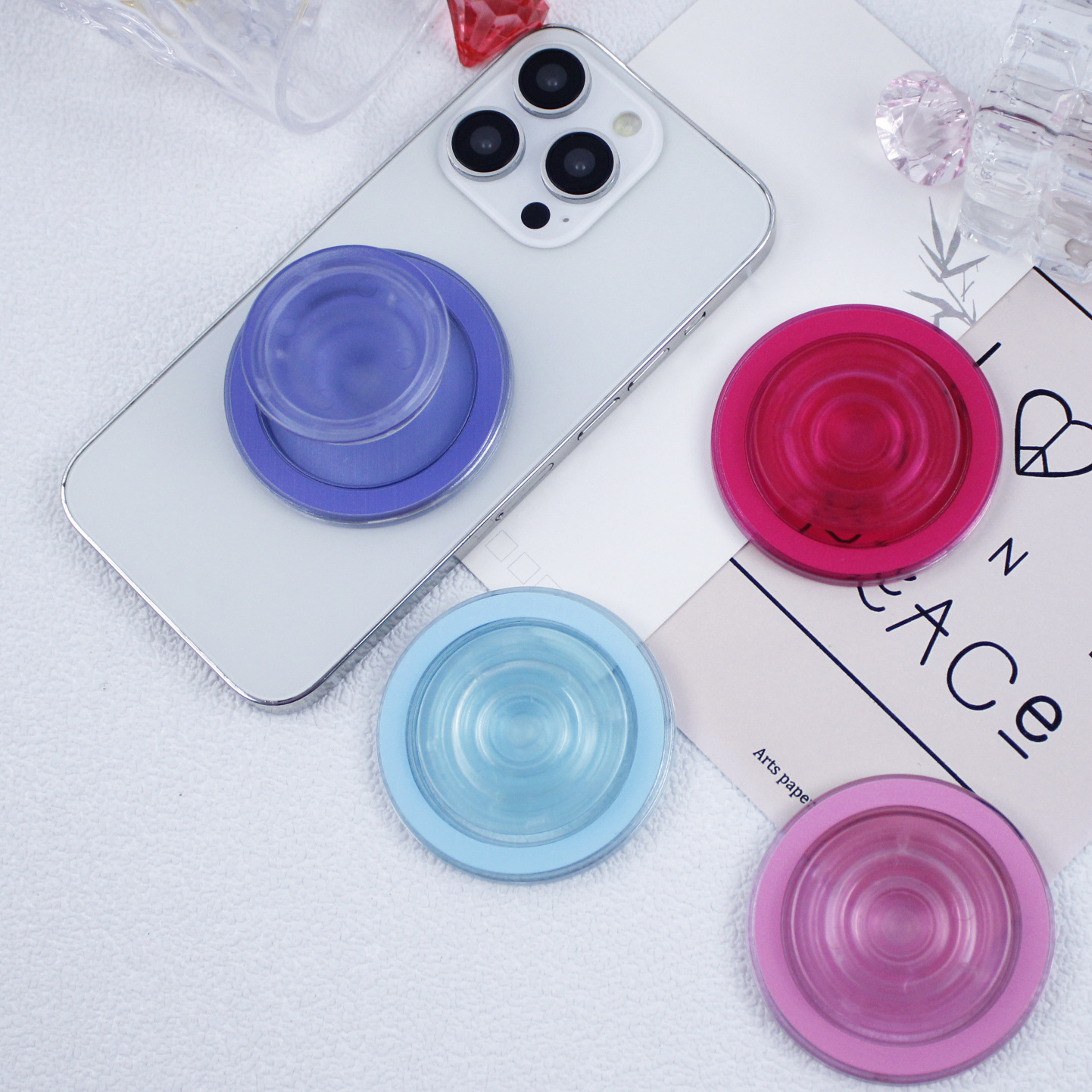 高颜値透明カラフル系磁気エアバッグ携帯電話スタンド怠け者必須神器DIYアクセサリー素材