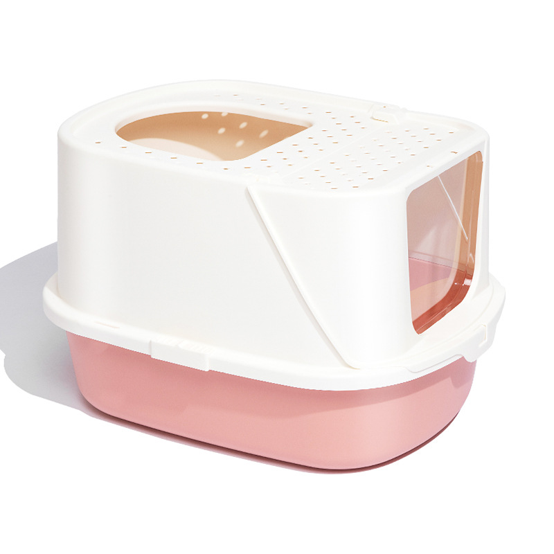 En stock al por mayor simple Arca grande completamente cerrado gato caja de arena superior desodorante a prueba de fugas cerrado gato inodoro