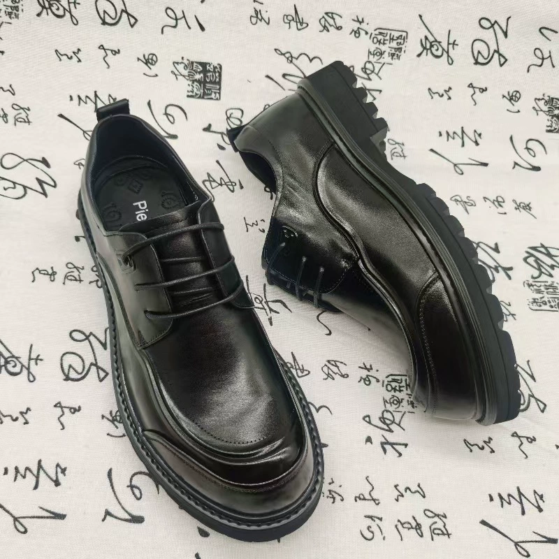 Большая мужская кожаная обувь производитель взрывных подлинных ботинок черная обувь на шнуровке