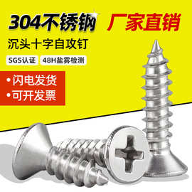 304不锈钢沉头自攻螺丝 846平头十字槽螺钉 KA十字纤维板钉M2-M8
