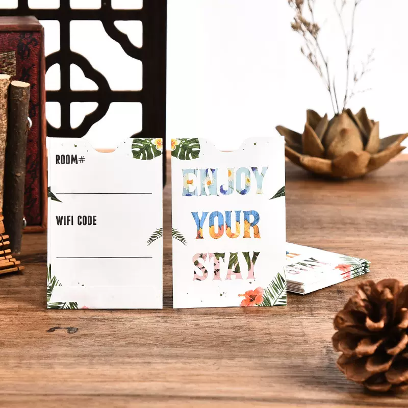 信封卡套贵宾礼品vip会员卡套白卡纸印花logo酒店宾馆房间磁卡套