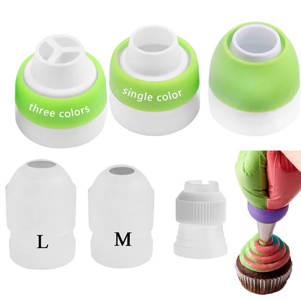 Baking Russian decorating nozzle special tool single-hole three-hole adapter three-color decorating nozzle converter cross-border