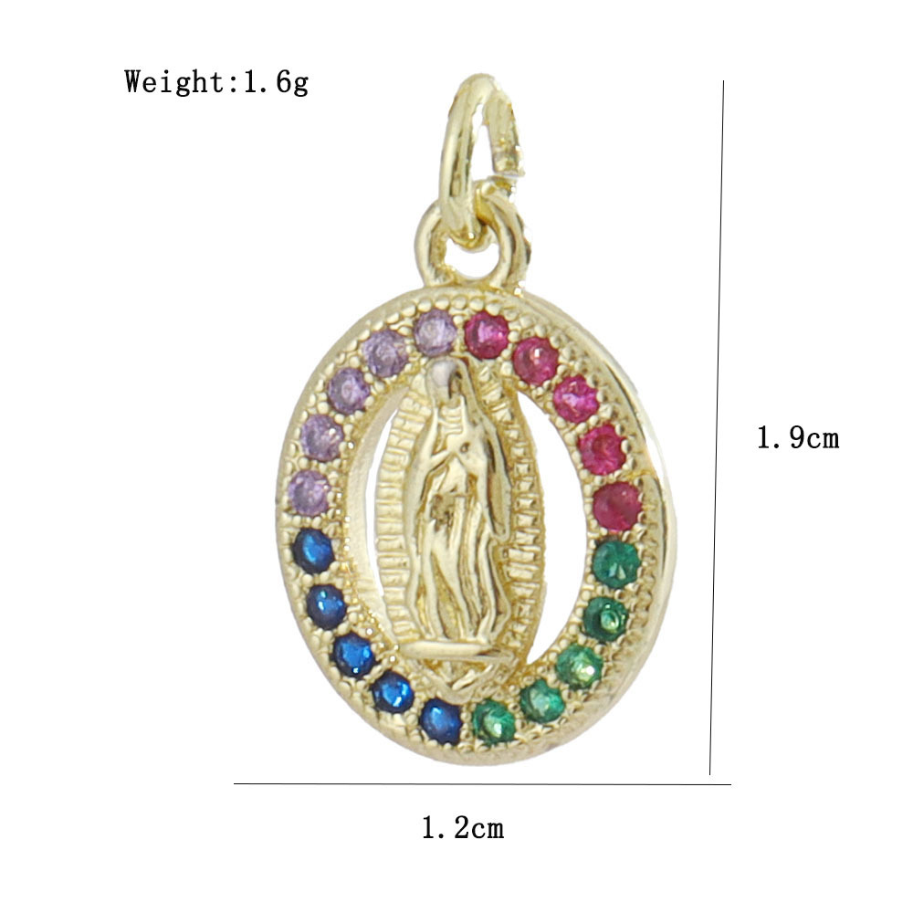 3g Weight Pendant Jewelry Making Type 14*26mm Jewelry Making Size Gold Plated Plating Material Zircon Inlay Material DIY Jewelry Accessories Classification 1 Piece Quantity Copper Material Human, Cross, Virgin Mary Pattern Inlay Design Vintage Style, Religion, Simple Style Style 1 Piece 14*26mm Copper Zircon Gold Plated Human Cross Virgin Mary Pendant 27