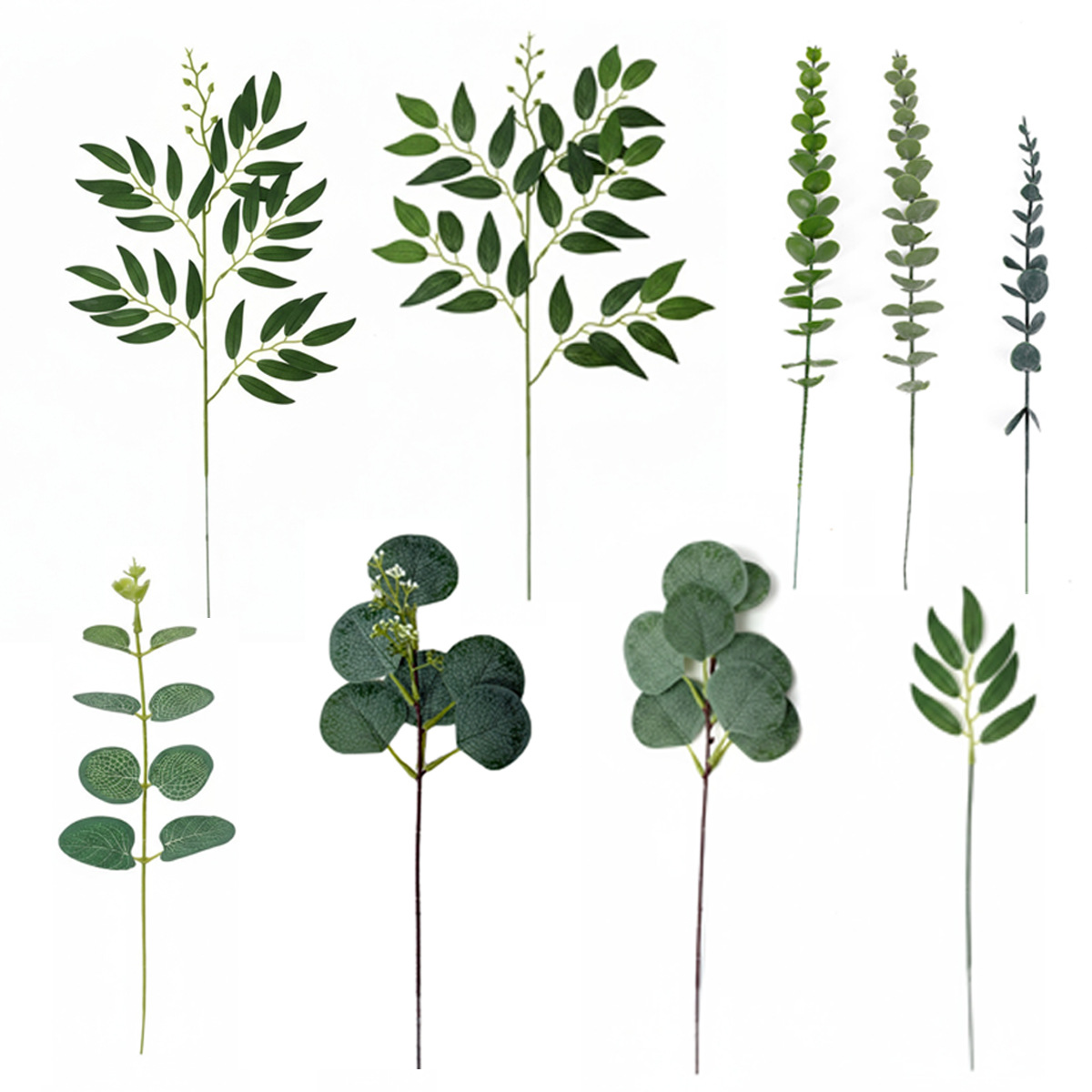 亚马逊仿真尤加利带果插花装饰 跨境桉树叶家居摆件仿真绿植批发