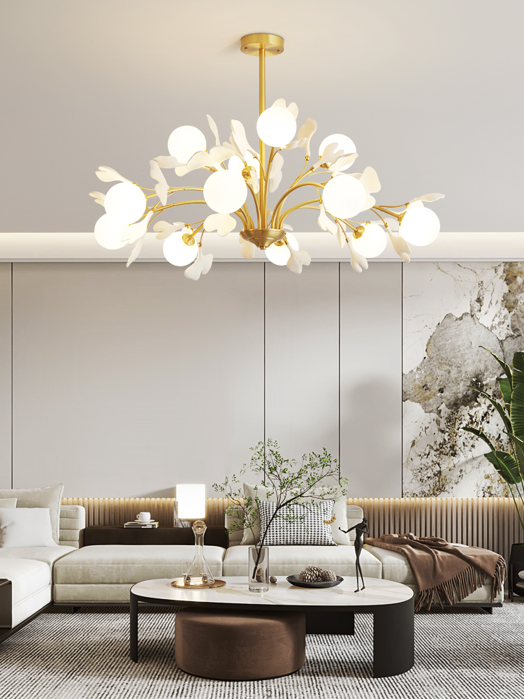 Copper creative ceiling lamp for living room