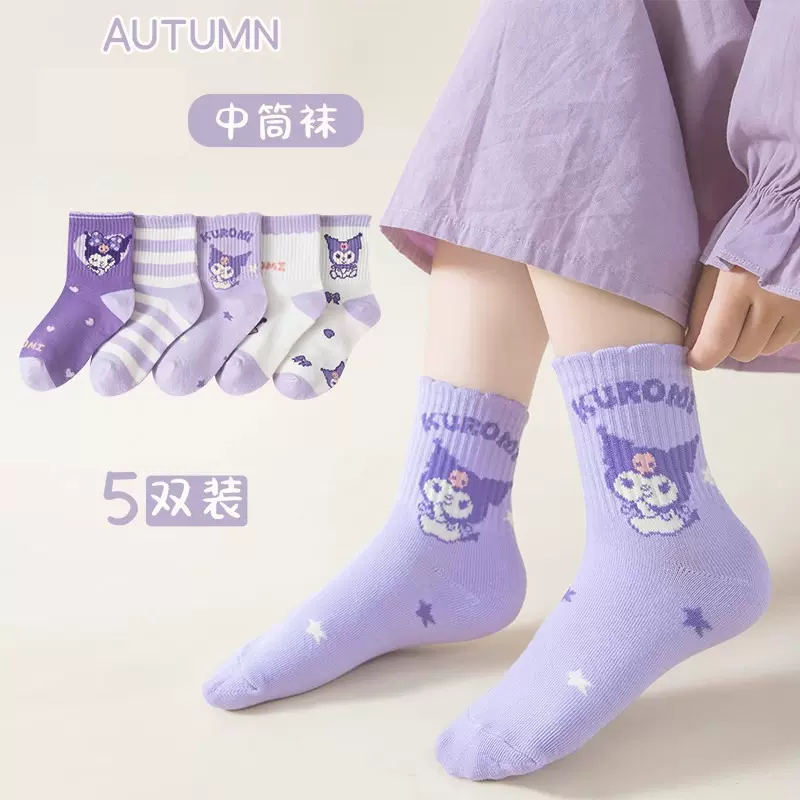 儿童袜子秋冬中筒袜女童中大童冬款小孩袜卡通运动潮袜宝宝袜厂家