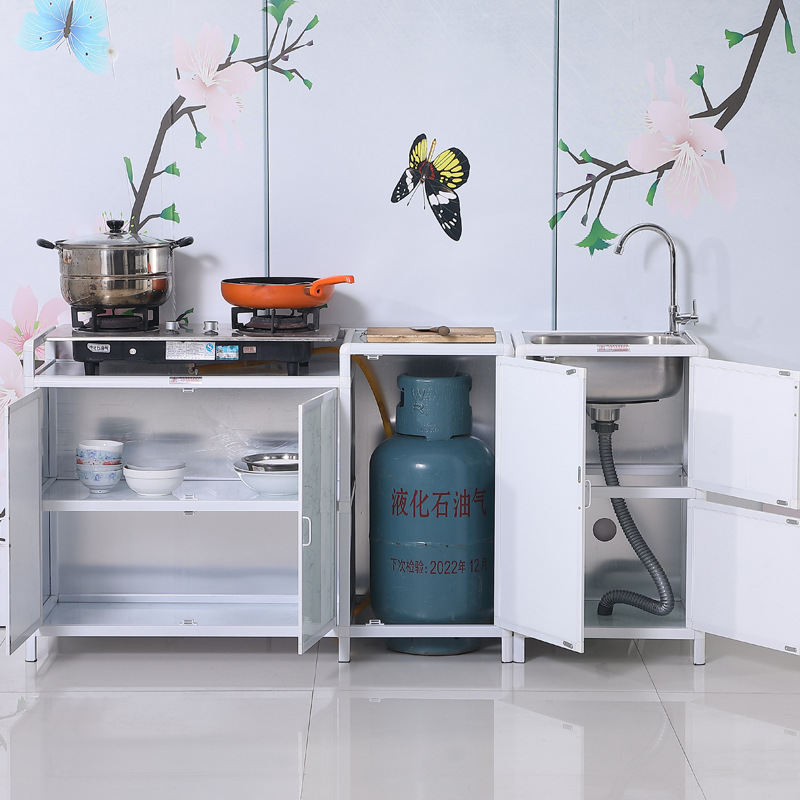 Gabinete simple para alquiler, gabinete de acero inoxidable, gabinete de cocina, gabinete de cocina multifuncional, gabinete de cocina, montaje económico