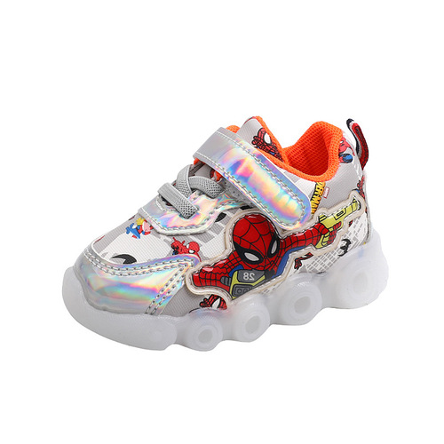 Baby boy's shoes with flashing light, girl's children's sports shoes, non-slip soft bottom baby toddler shoes 0-1 year old 3