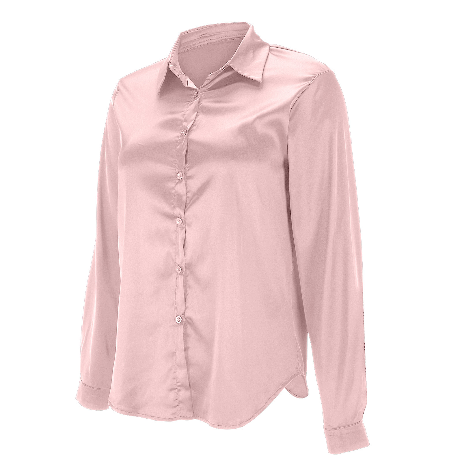 Popular Item On 's European And American Independent Sites: Women's Pullover V-neck Solid Color Elegant Satin_ecoleips.com