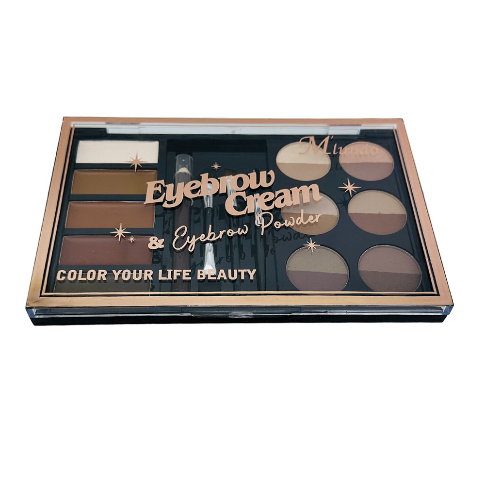 Cross-border Mlundo ceja tinte crema ceja lápiz ceja polvo caja traje con cepillo artista de maquillaje no es fácil de manchas maquillaje al por mayor