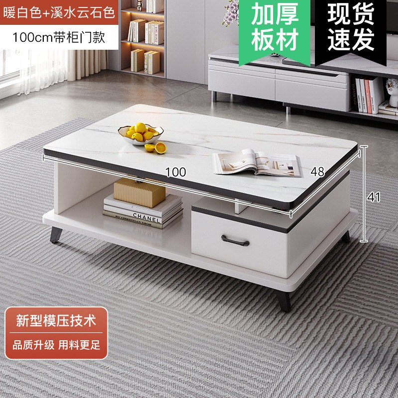 Mesa de té sala de estar pequeña casa simple vidrio templado moderno 2025 nuevo balcón de roca de lujo pequeño tablero de té