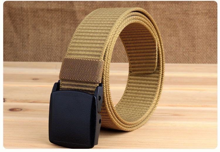 Men's Canvas Belt Student Military Training Sports Tactical Belt Outdoor Work Pants Versatile Thick Fabric Belt Cross-border Wholesale