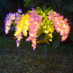 LED ソーラー藤花ライト 4 ヘッド模擬花芝生ライト屋外中庭装飾庭景観ライト