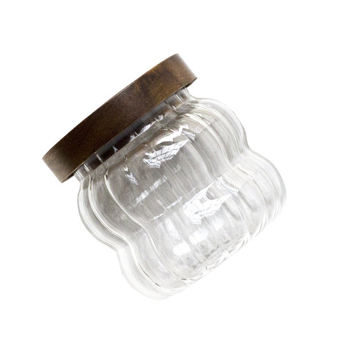 Factory Direct Supply Striped Glass Food Grade Sealed Can Coffee Beans Dried Fruits Storage Can Amazon Kitchen Storage Can