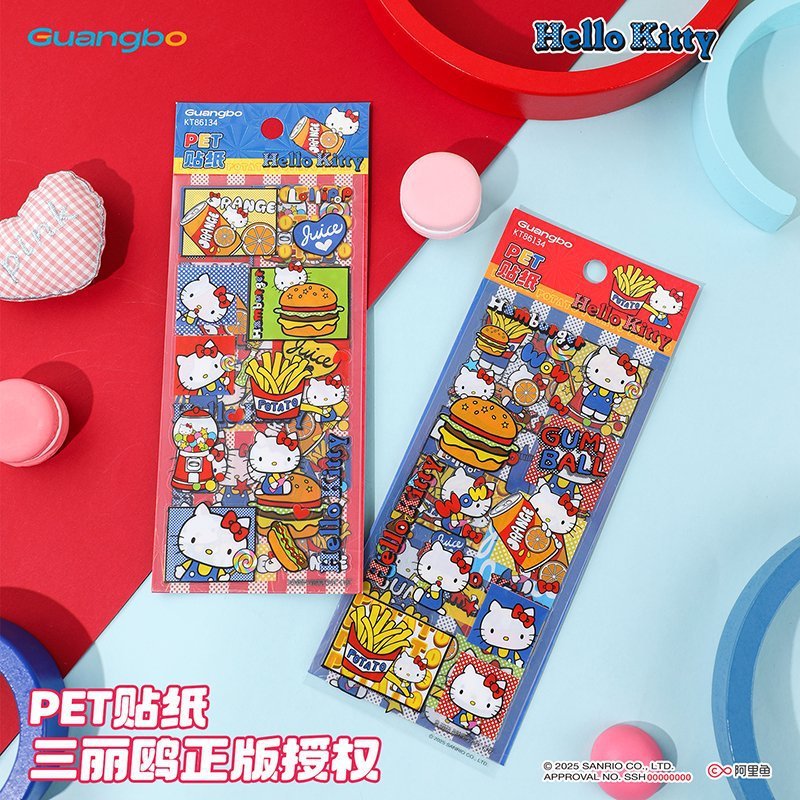 广博文具 正版三丽鸥凯蒂猫款PET贴纸儿童可爱Hello kitty装饰贴|undefined