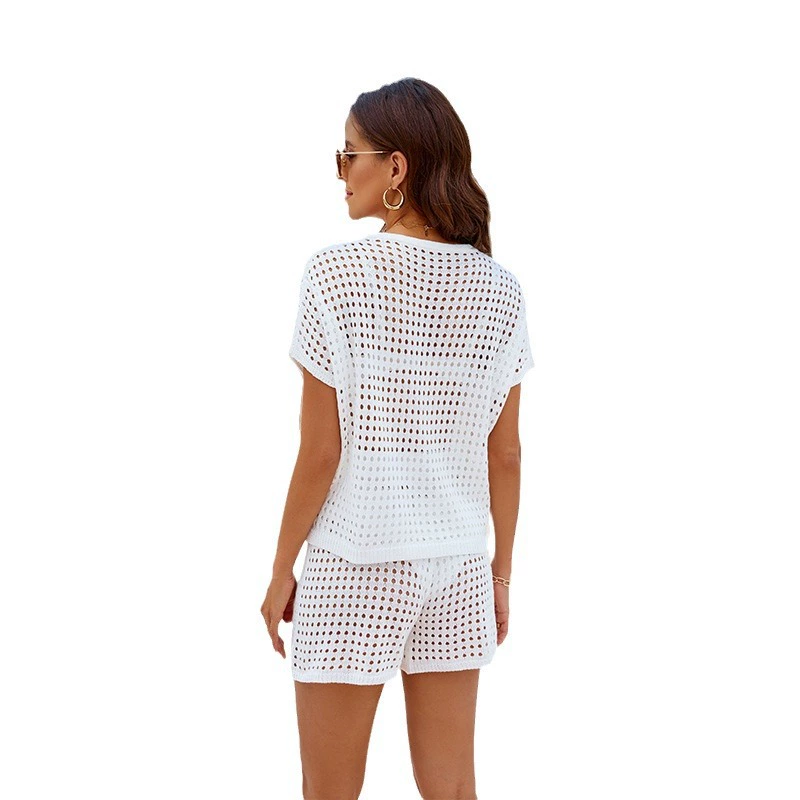 Summer beach colored sexy set, knitted swimwear, European style
