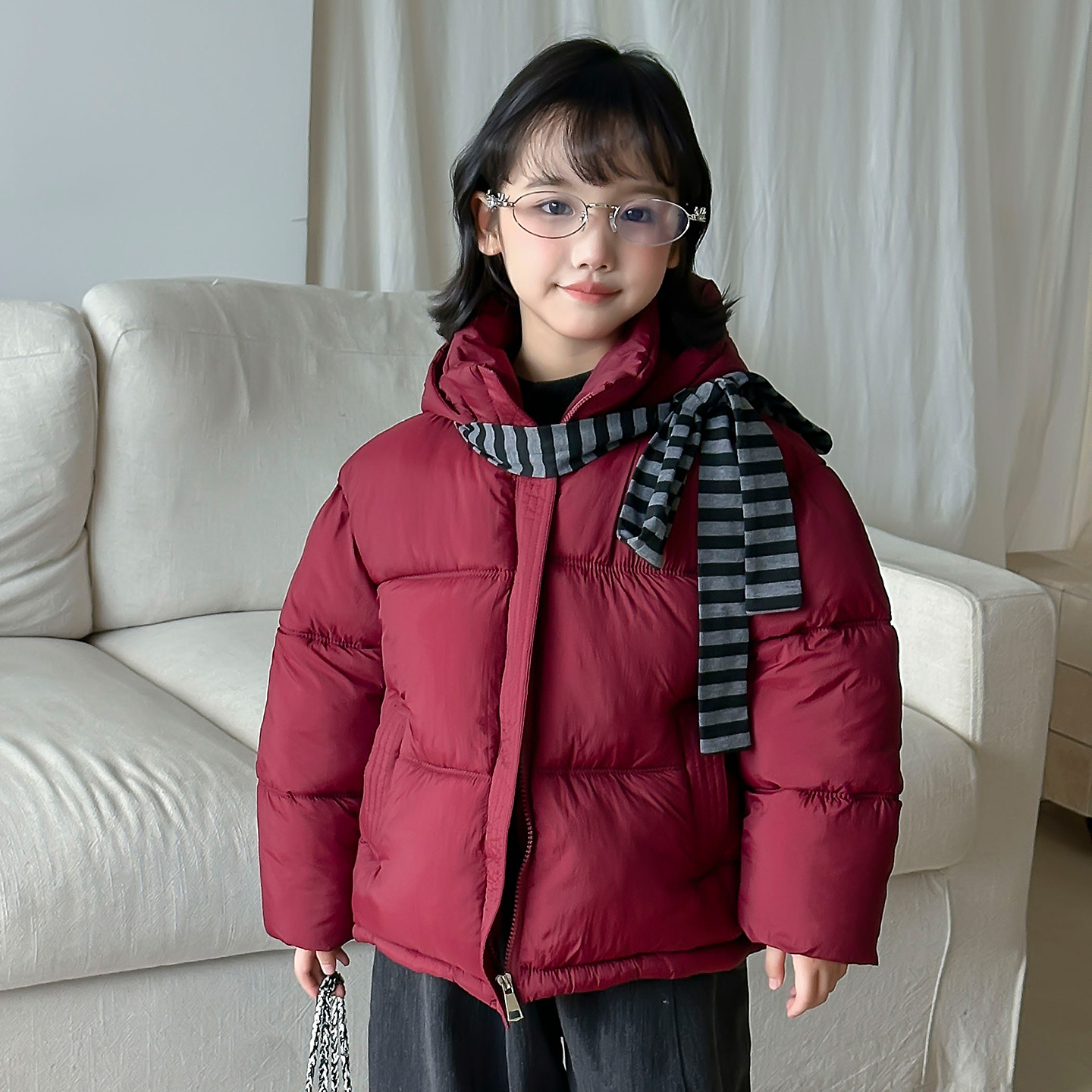 Ropa de algodón para niños ropa de invierno bebé cremallera chaqueta de pan abrigo caliente para hombres y mujeres niñas con capuzas gruesas chaqueta de algodón corta transfronteriza