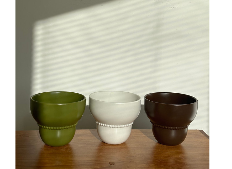 Ceramic Flower Pot High Grade Solid Color Korean Style Planter_voghion.com