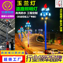 定制八叉九火玉兰灯6米15米中华灯户外市政道路照明高杆景观路灯