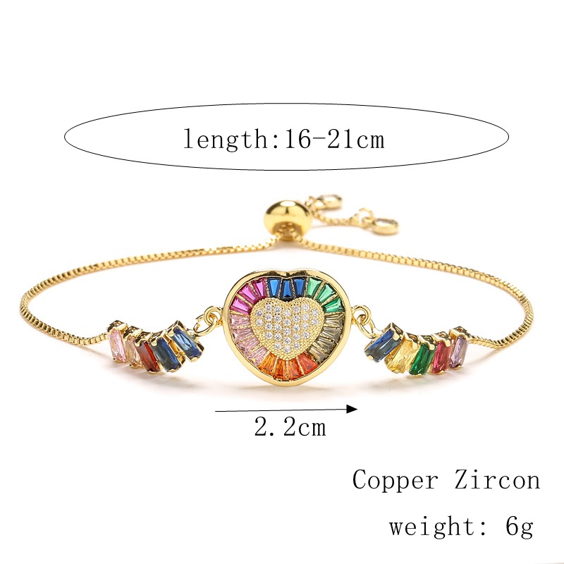 Bracelets Classification 1 Piece Quantity Holiday Occasion Fashion Heart Shape Copper Inlay Zircon Bracelets 1 Piece