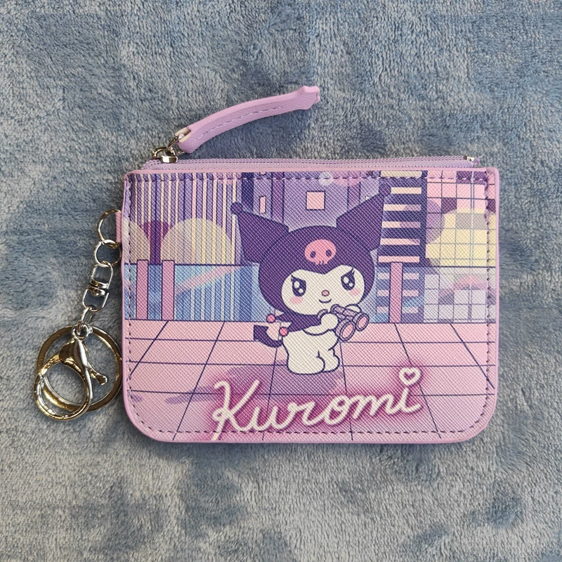 Cartoon card holder, wallet, work keychain with key