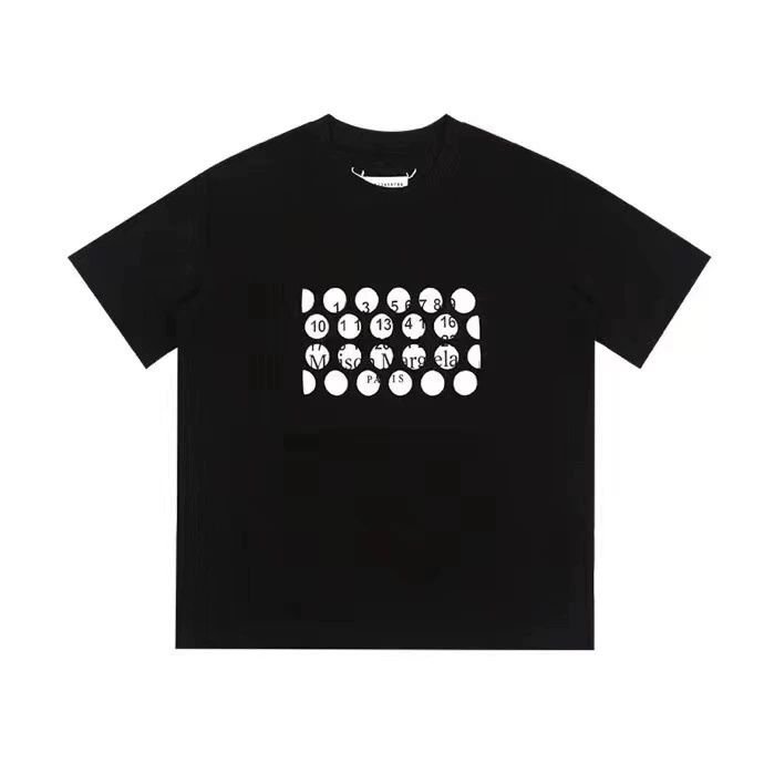 Maison Margiela 24SS коллекция MM6 цифровой узор круглый вырез мужской и женский модный бренд укороченный рукав футболка серия