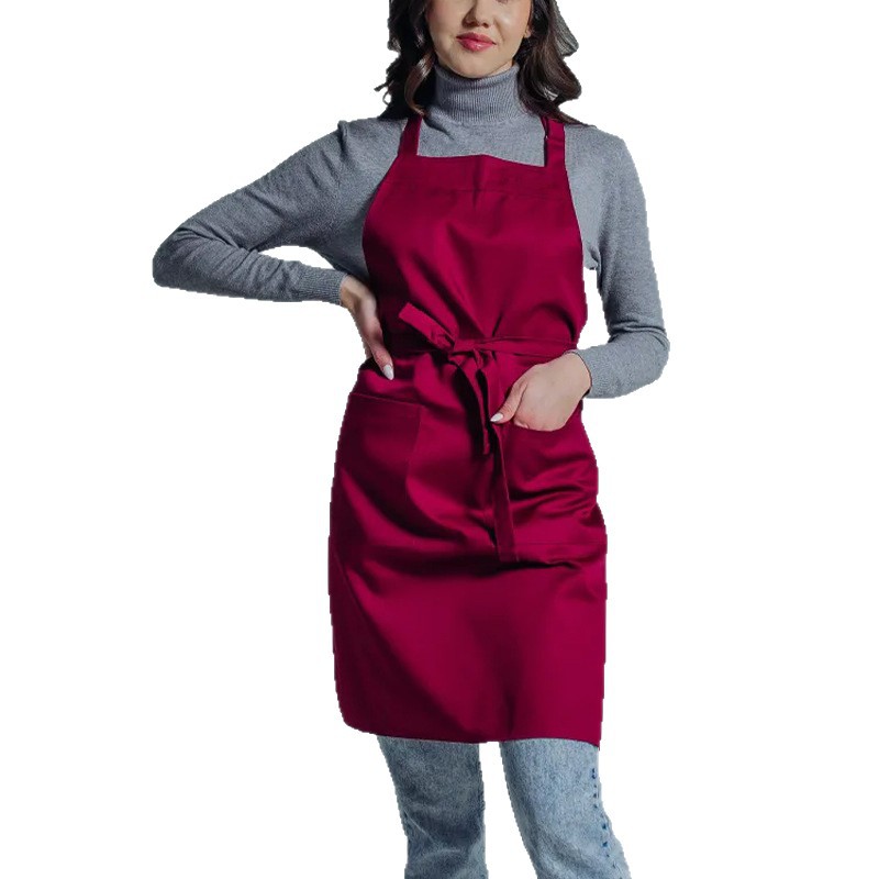 Transfronterizo 2025 nuevo delantal herramientas Ni verano delgado cuello colgante simple estilo coreano café ropa de trabajo delantal mujer