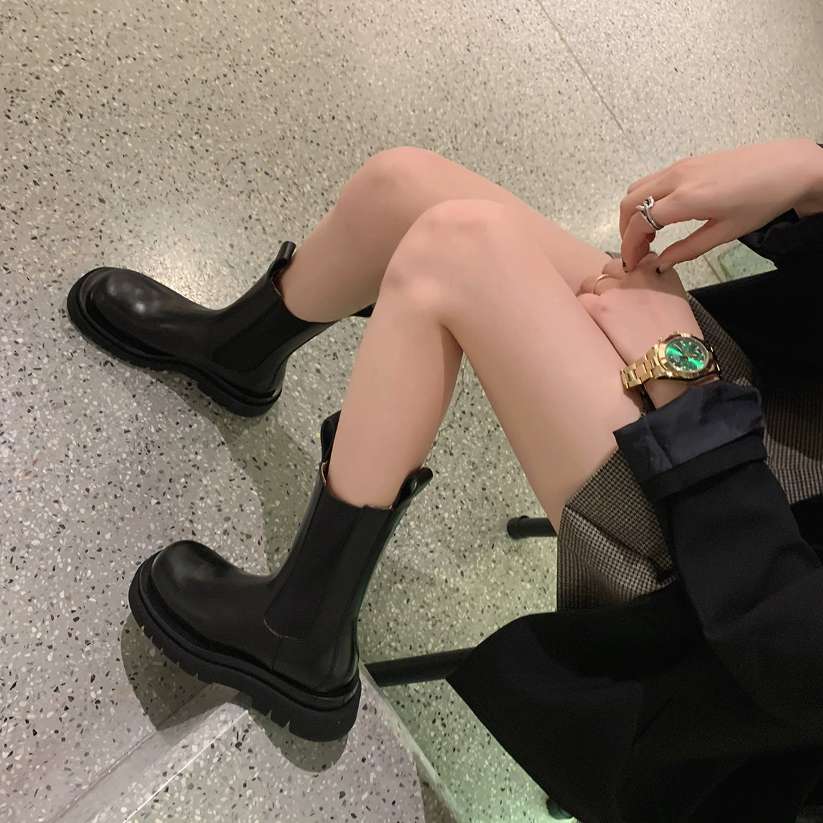 Коровья кожа версия ~ Кожаные ботинки Martin женские ботинки в британском стиле