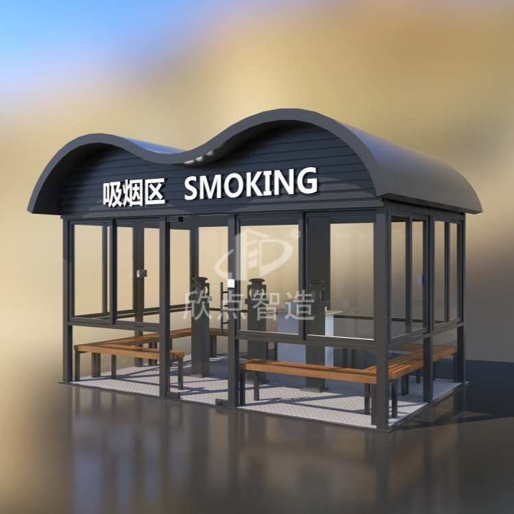 Pabellón de fumar móvil al aire libre, pabellón de descanso en el área del agua del té, sala de fumadores, lugares públicos escénicos, ventas directas de fábrica