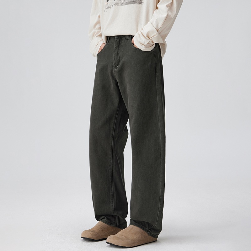 Jeans Estilo Banana para Hombre de Algodón, Lavados, Corte Holgado, para Uso Casual