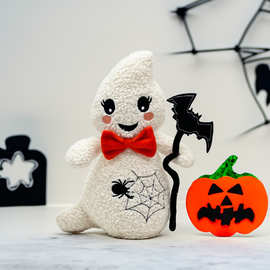 跨境新品Halloween Ghost Plush 万圣节幽灵南瓜毛绒装饰玩偶公仔