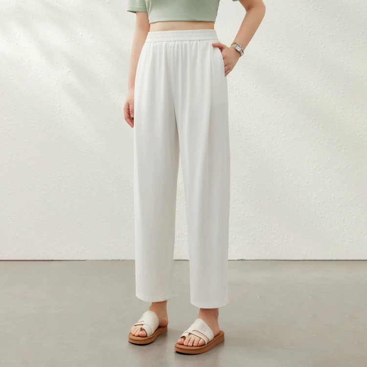 [Приятные для кожи, удобные, гладкие, свободные и облегающие брюки] Тонкая и красивая женская одежда больших размеров для полных мм, новый летний стиль 2025 года.