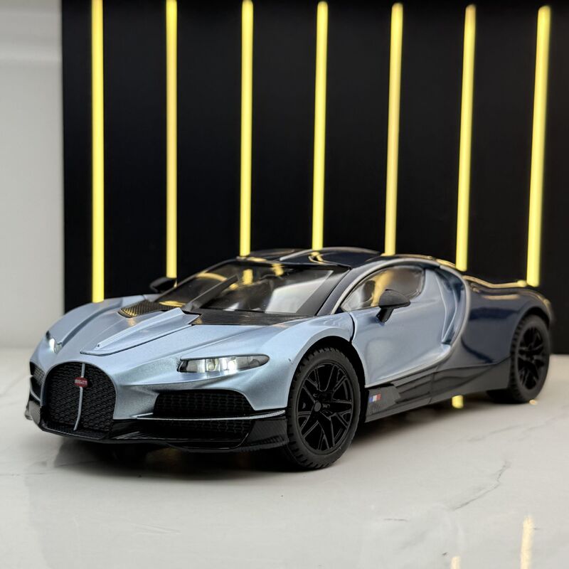 Wei Li Alloy Car Model 1:24 Bugatti Tourbillon Sports Car Sound and Light Pull Back Children's Toy Model Ornament Dropshipping