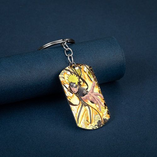 动漫周边钛钢军牌挂件 火影忍者NARUTO彩色印刷不锈钢钥匙扣