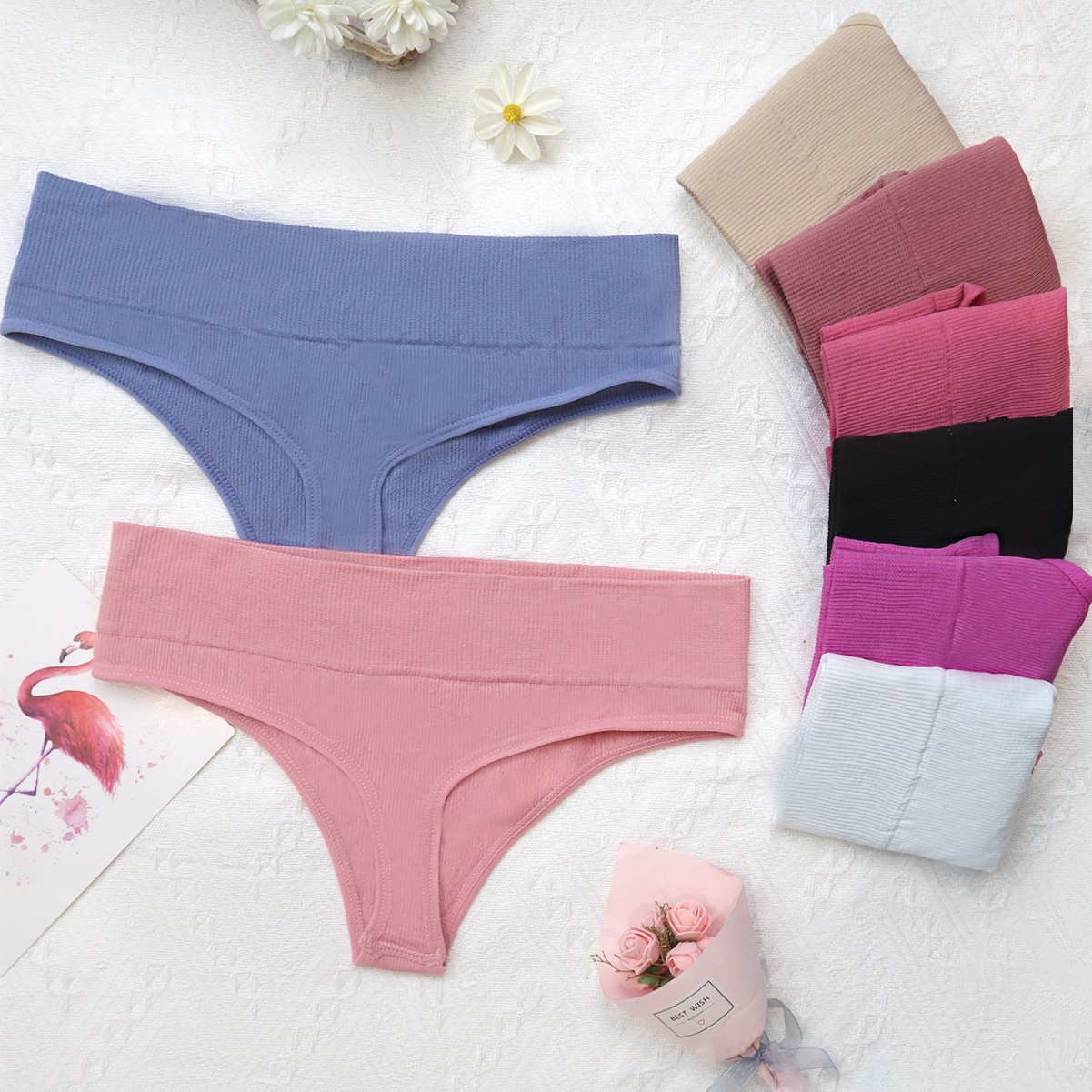 Nuevos pantalones en T de cintura baja para chicas sexy bragas de verano color sólido sin costuras bragas deportivas y de fitness comercio exterior transfronterizo