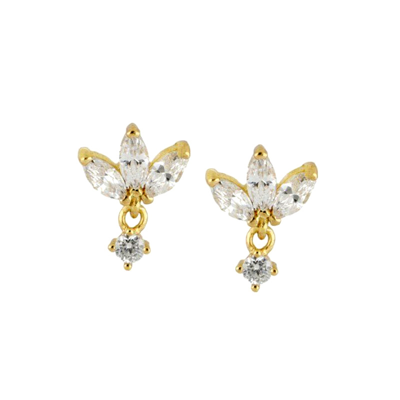 Sterling Silver Needle Inlaid Zircon Butterfly Ear Clip Earrings Women's Simple Elegant Earrings Niche Design Ins Style Jewelry display picture 4