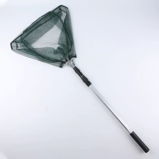 铝合金折叠抄网路亚伸缩抄网三角自动折叠网头钓鱼捞网兜折叠抄网
