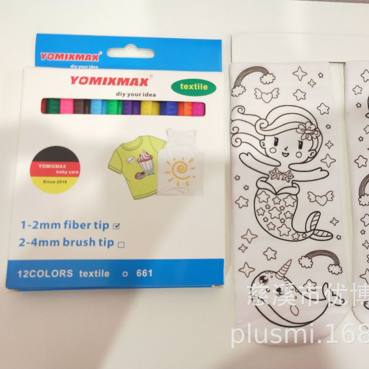 [En stock] pluma textil no lavable de 12 colores pintura no tejida bolsa de lona tela pintura pluma