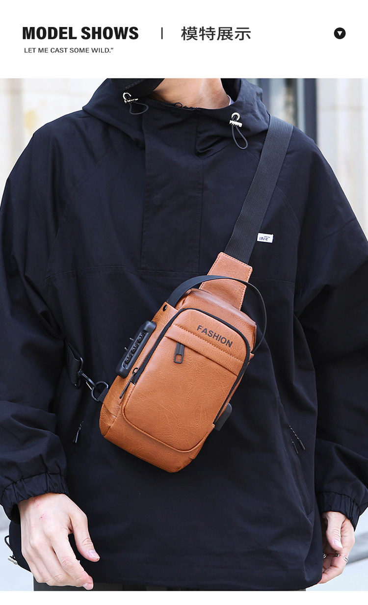 Men's chest bag, crossbody bag, anti-theft waist bag, outdoor sports bag, men's bag, crossbody bag, high-end cycling storage bag undefined