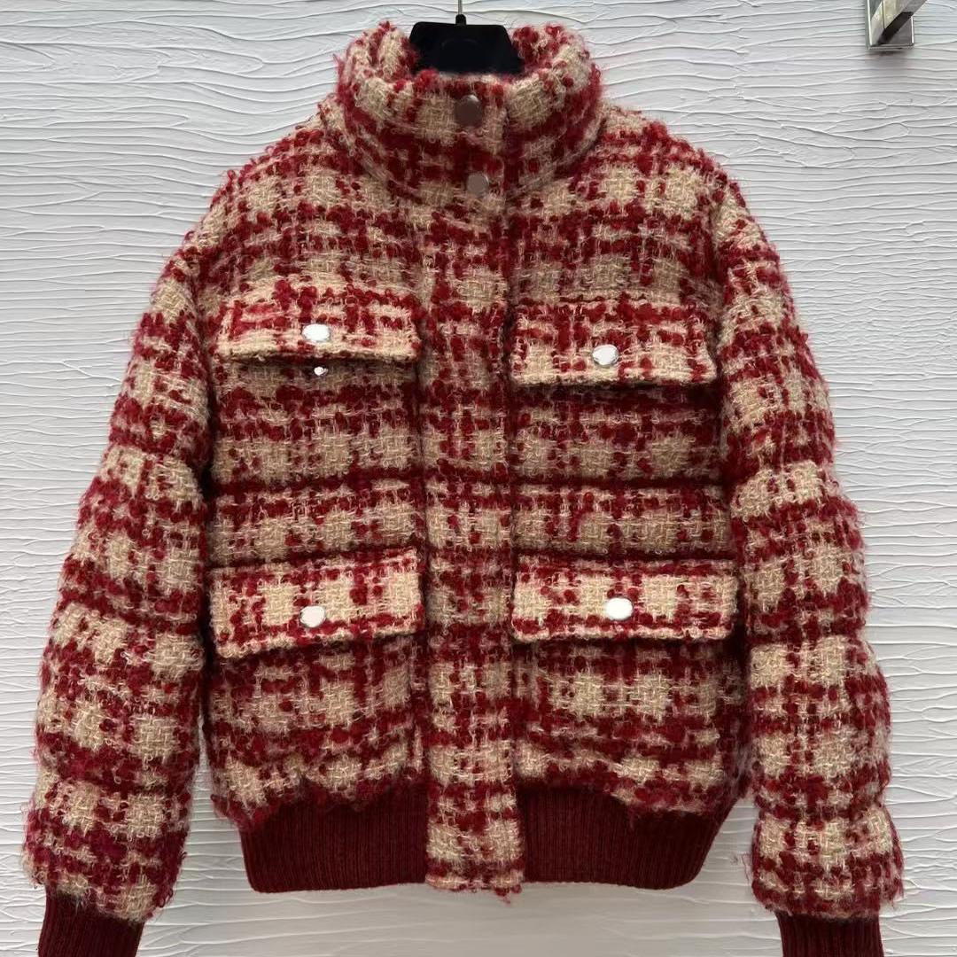 European Station 2025 Early Spring & Fall Elegant Versatile Houndstooth Style Fashionable Jacket Lady Style Tweed Jacket New