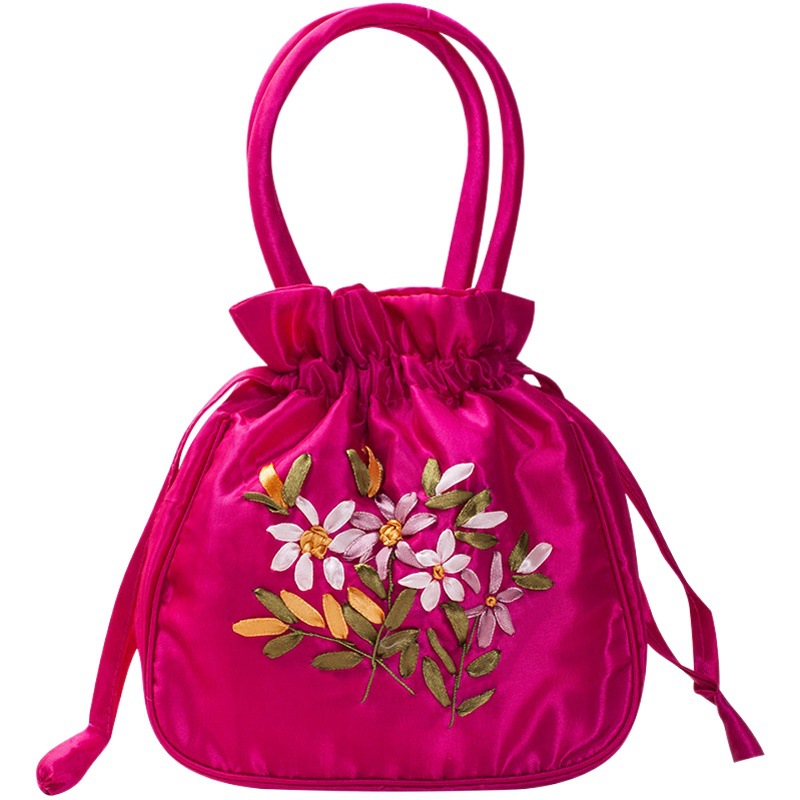 Bolso hecho a mano bordado pequeño bolso antiguo estilo étnico de mediana edad y ancianos cambio de compras teléfono móvil bolso de mujer madre embrague