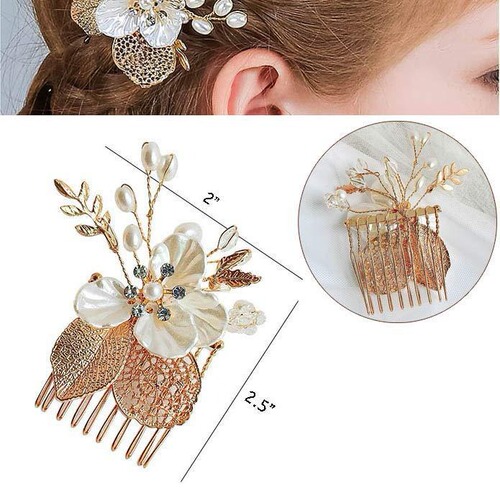 Ebay Headwear Golden Leaf Hair Comb Bridal Headwear Hairpin Accessory Wholesale